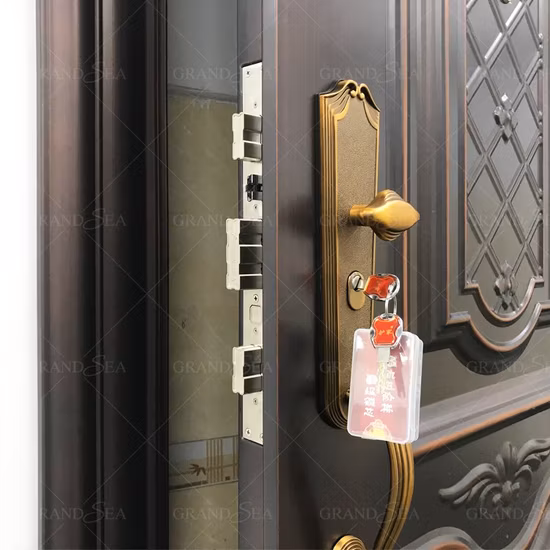 Porta de segurança de aço de alta qualidade Entrada principal de metal moderno Outras portas para villa